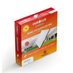 LUMINARIA LED EMBUTIR SUPER ECO 18W BIVOLT BR6500K QUADRADO - OUROLUX