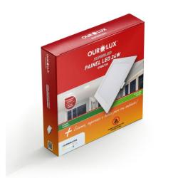 LUMINARIA LED EMBUTIR SUPER ECO 24W BIVOLT BR6500K QUADRADA - OUROLUX