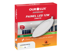 Luminária Led Embutir 12W Bivolt Luz Neutra 4000K Redonda - Ourolux