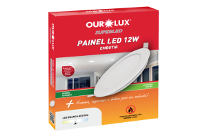Luminária Led Embutir 12W Bivolt Luz Neutra 4000K Redonda - Ourolux