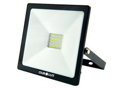 Refletor Led Slim 50W Bivolt Preto 6500K - Ourolux