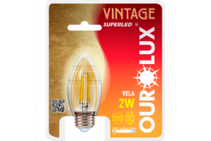 Vintage Led Vela  2W Bivolt 2400K - Ourolux