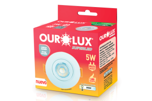 Lâmpada Led Spot Redondo Branco  5W Luz Amarela 3000K - Ourolux