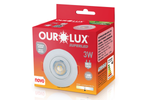 Lâmpada Led Mini Spot Branco Redondo 3W Luz Neutra 4000K - Ourolux