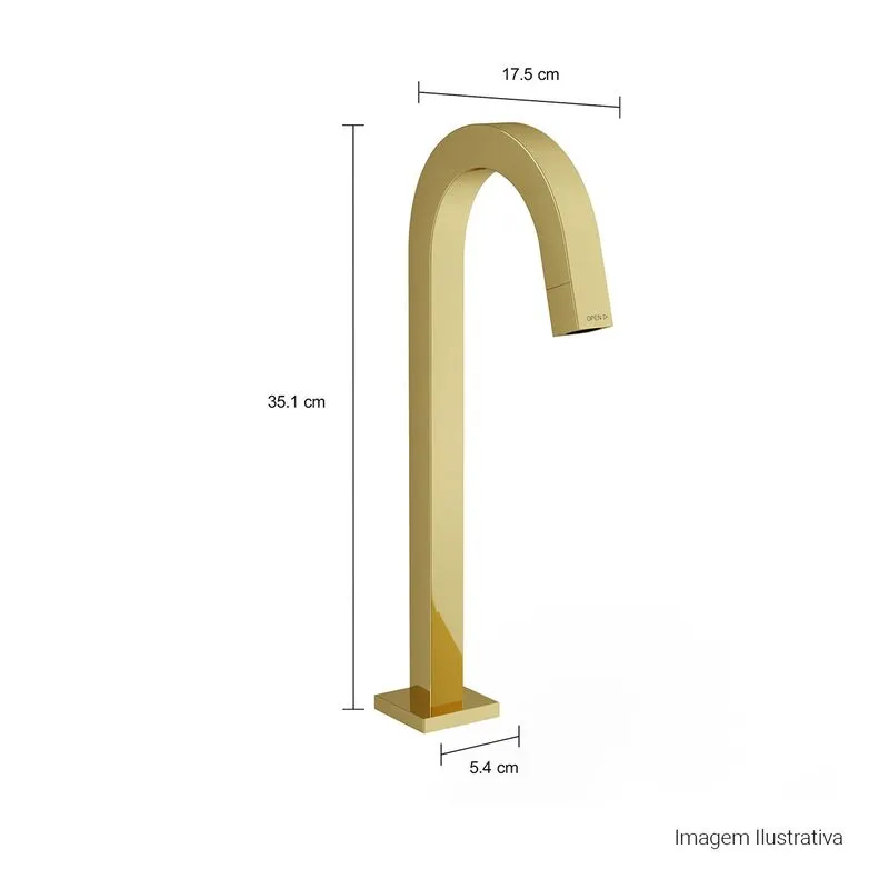 Torneira De Mesa Bica Alta Para Lavatório Tube Gold -  DECA