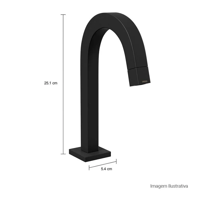 Torneira de Mesa Bica Baixa para Lavatório Tube Black Matte 1197.BL.TUB.MT