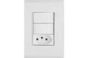 Interruptor Simples 2T+Tomada 2P+T 10A/250V Liz 57170/073 - Tramontina