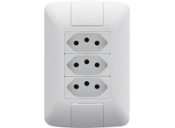 Tomada Tripla 2P+T 10A/250V Aria Branco 57241/076 - TRAMONTINA