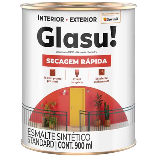 Tinta Esmalte Secagem Mais Rápida 900ml Brilhante Cores - Glasu
