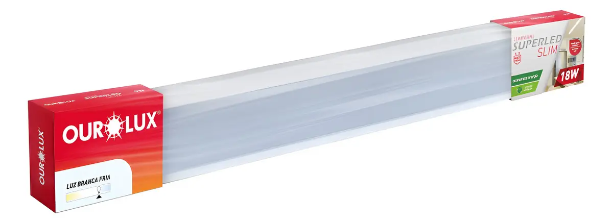 LUMINARIA LED SLIM 60CM 18W BIV BR6500K    OUROLUX