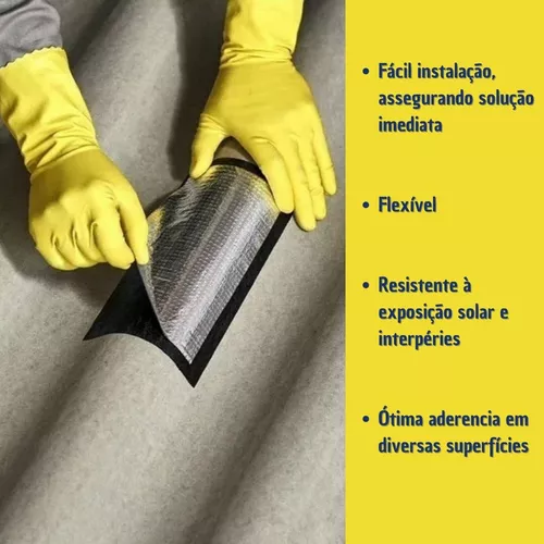 Fita Asfáltica Aluminizada Multiuso Auto Adesiva 30 Cm X 10m