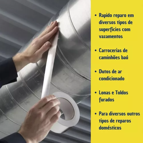 Fita Asfáltica Aluminizada Multiuso Auto Adesiva 90 Cm X 10m