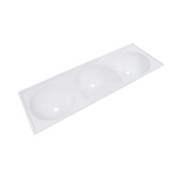 Tanque Marmore Triplo Branco Gelo 155x55 - Decoralita