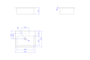 Cuba de sobrepor Retificado  angular branco 590x305MM L.1070.17 - Deca