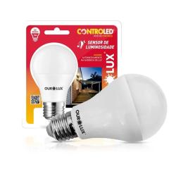 Lâmpada Led A60 9W 6500K Com Sensor Luminosidade Ourolux