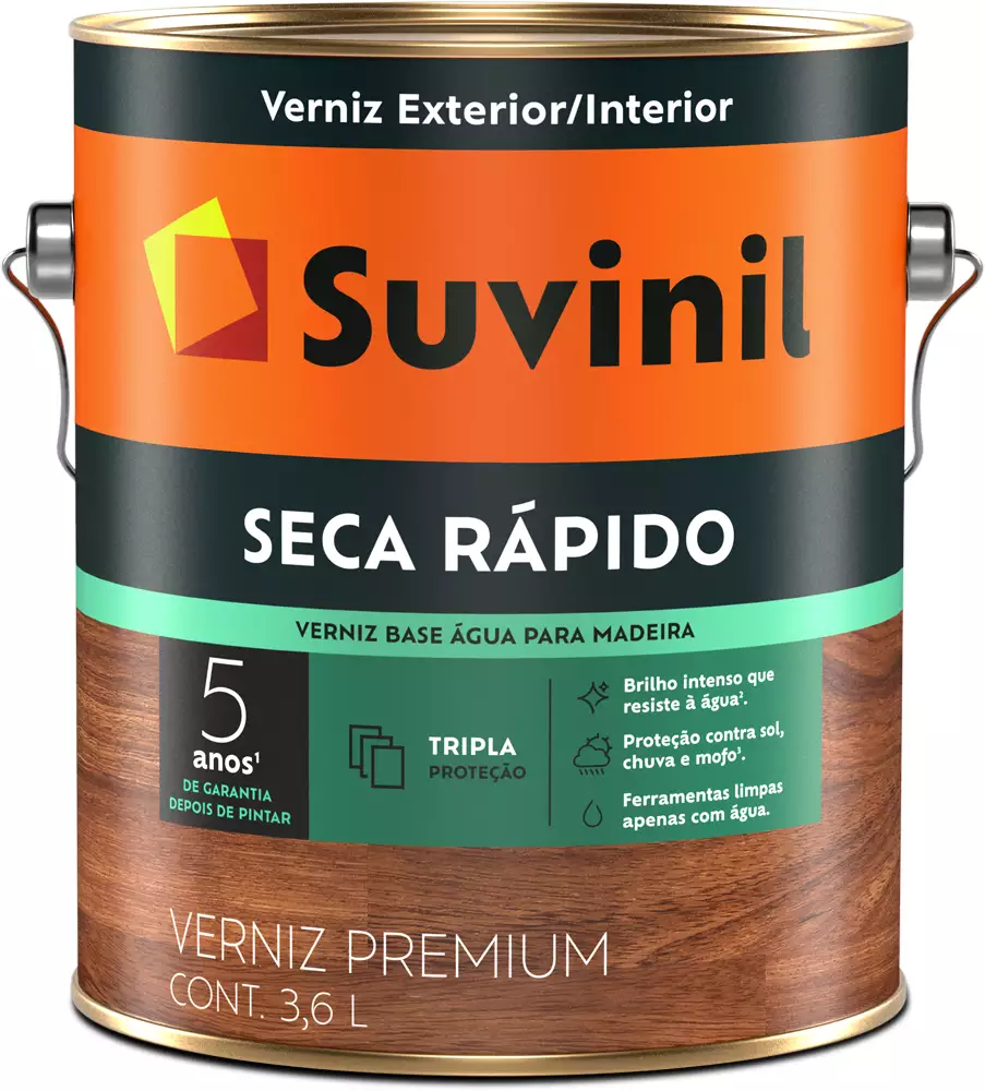 Verniz Seca Rapido 3,6L Brilhante Cores - Suvinil